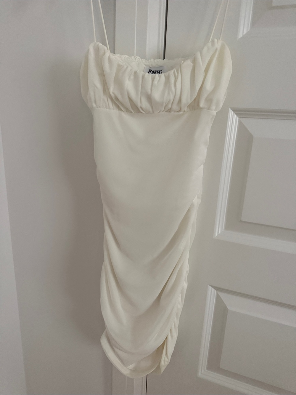 Princess Polly Ivory Ruched Mini Dress never worn